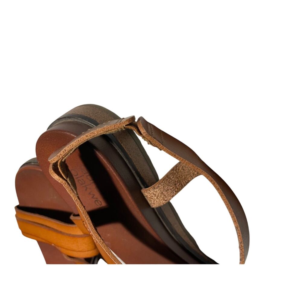 Lauren Blakwell Brown Leather Women's Slip-On Stretchy Back Sandals Size 8M - Picture 9 of 10
